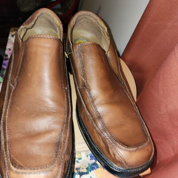 DOCKERS EUC MENS SIZE 11 PROPOSAL SLIPON PLAIN TOE LEATHER SHOES - Picture 2 of 8